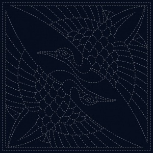 Sahiko Hand Printed Cloths - Two Cranes