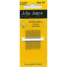 John James Embroidery Needles Size 10